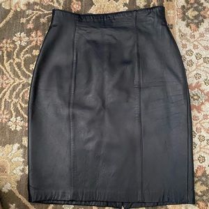 Black Leather Pencil Skirt